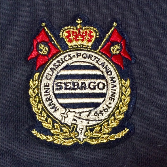 Sebago Women's Crested Navy Rugby Shirt M - Picture 4 of 7